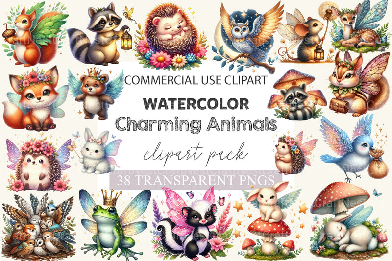 Charming Fairy Woodland Animals Clipart Bundle - CraftNest - Digital Crafting and Art
