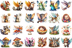 Charming Fairy Woodland Animals Clipart Bundle - CraftNest - Digital Crafting and Art