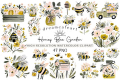 Charming Honey Bee Garden Clipart Bundle - CraftNest - Digital Crafting and Art