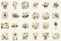 Charming Honey Bee Garden Clipart Bundle - CraftNest - Digital Crafting and Art