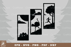 Chased by an Ostrich Home Decor Clipart Bundle - CraftNest - Digital Crafting and Art