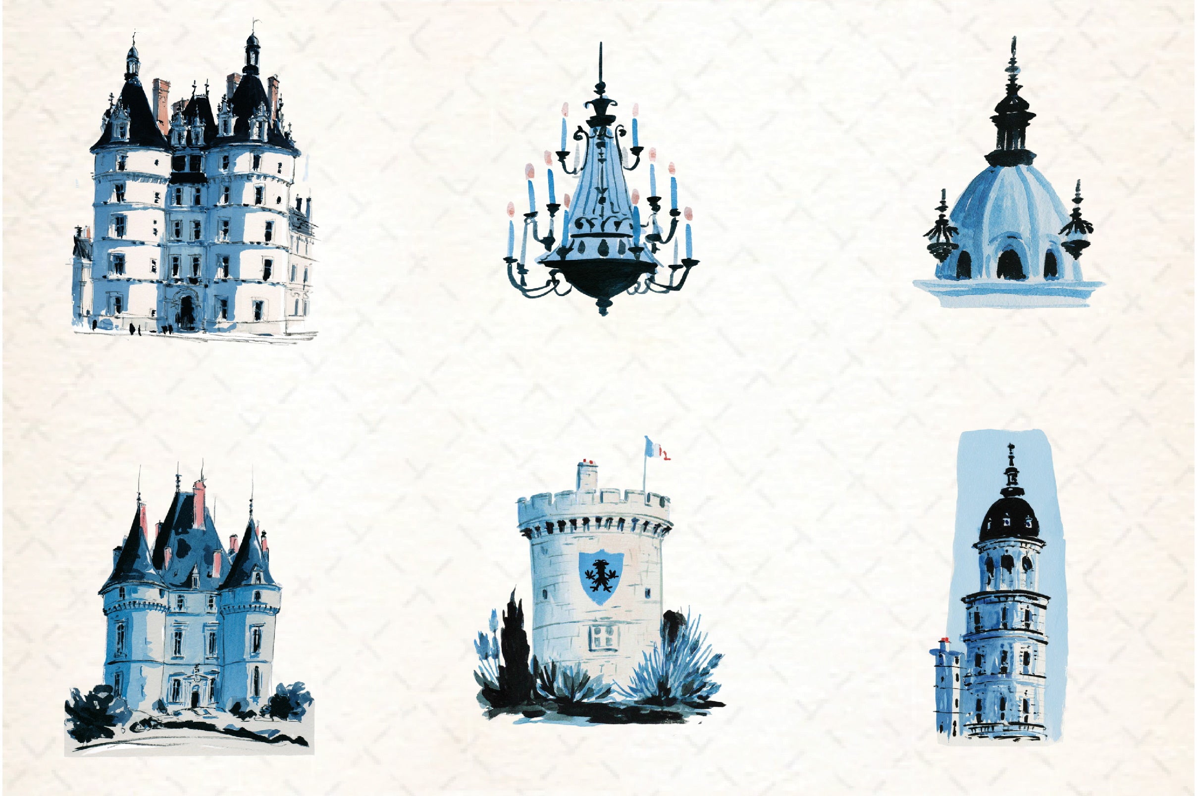 Chateau Vintage Doodles Clipart Bundle
