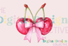 Valentine's Day Coquette Bow Cherry Design Clipart Bundle