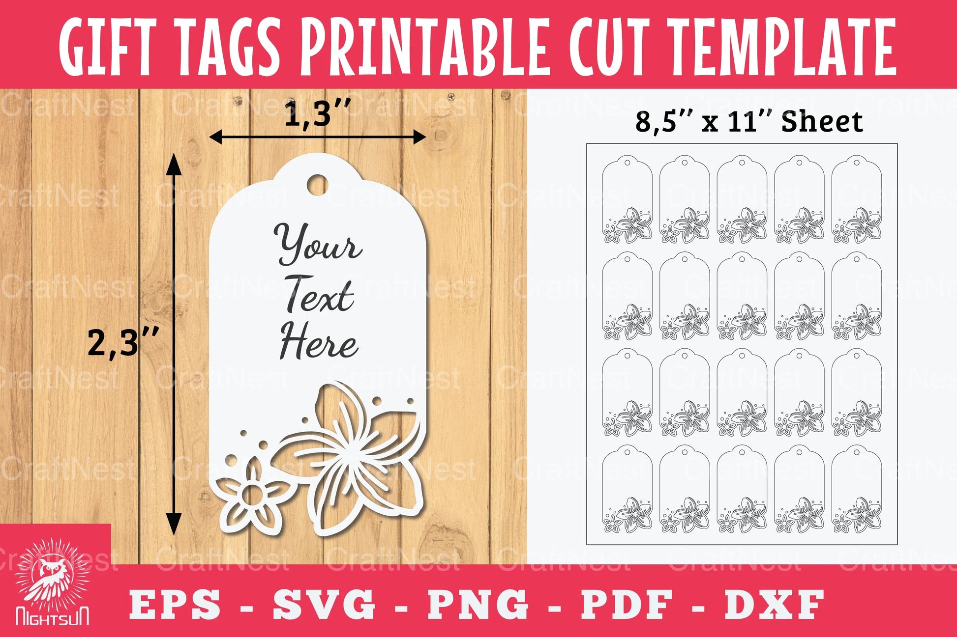 Cherry Blossom Flower Gift Tags Printable Bundle - CraftNest - Digital Crafting and Art