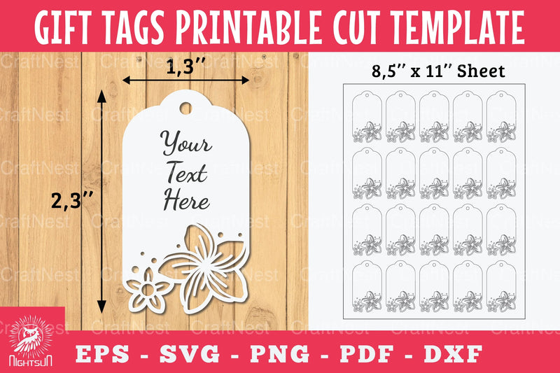 Cherry Blossom Flower Gift Tags Printable Bundle - CraftNest - Digital Crafting and Art