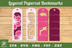 Cherry Blossom Flowers Bookmark Clipart Bundle - CraftNest - Digital Crafting and Art