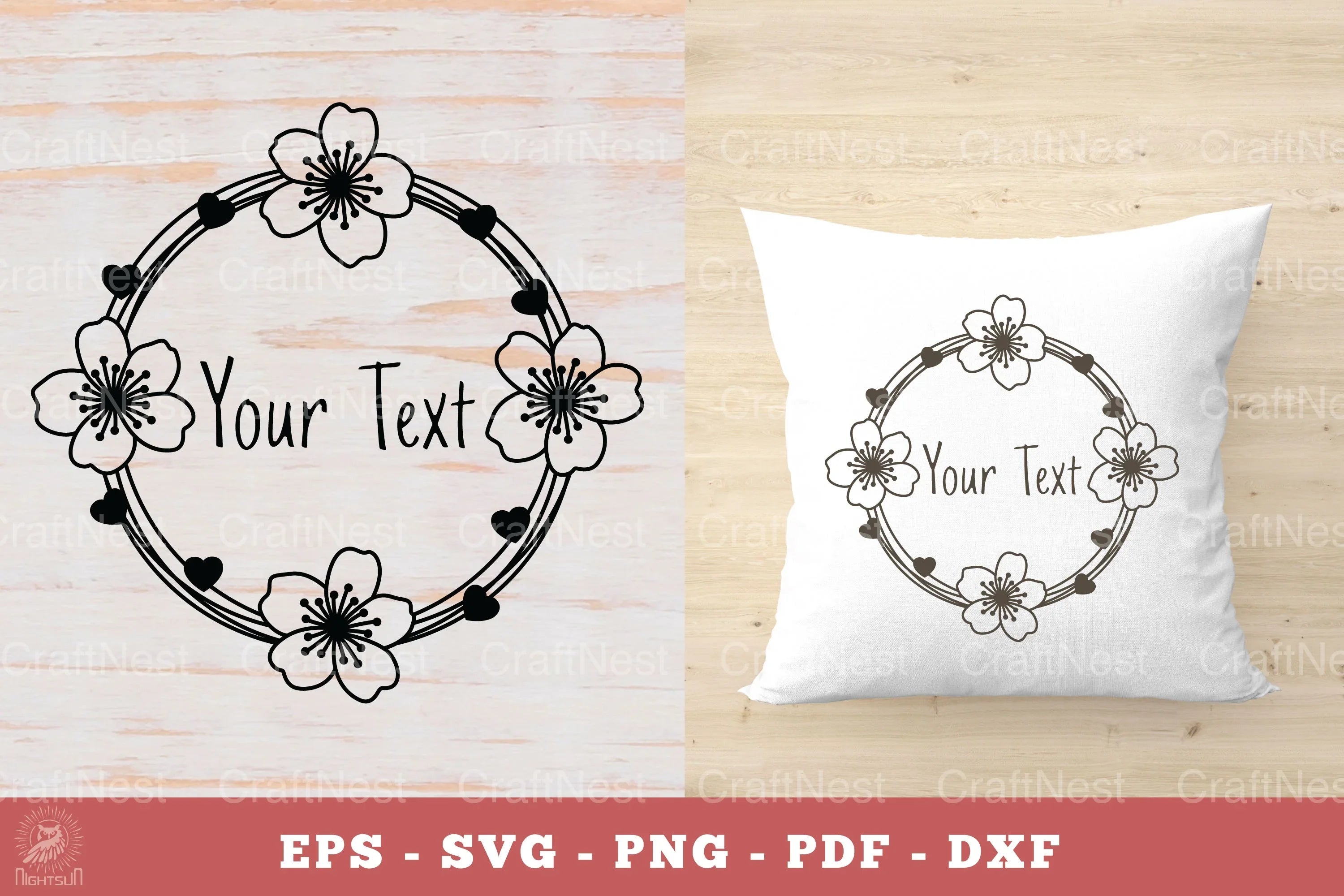 Cherry Blossom Flowers Monogram Clipart Bundle - CraftNest - Digital Crafting and Art