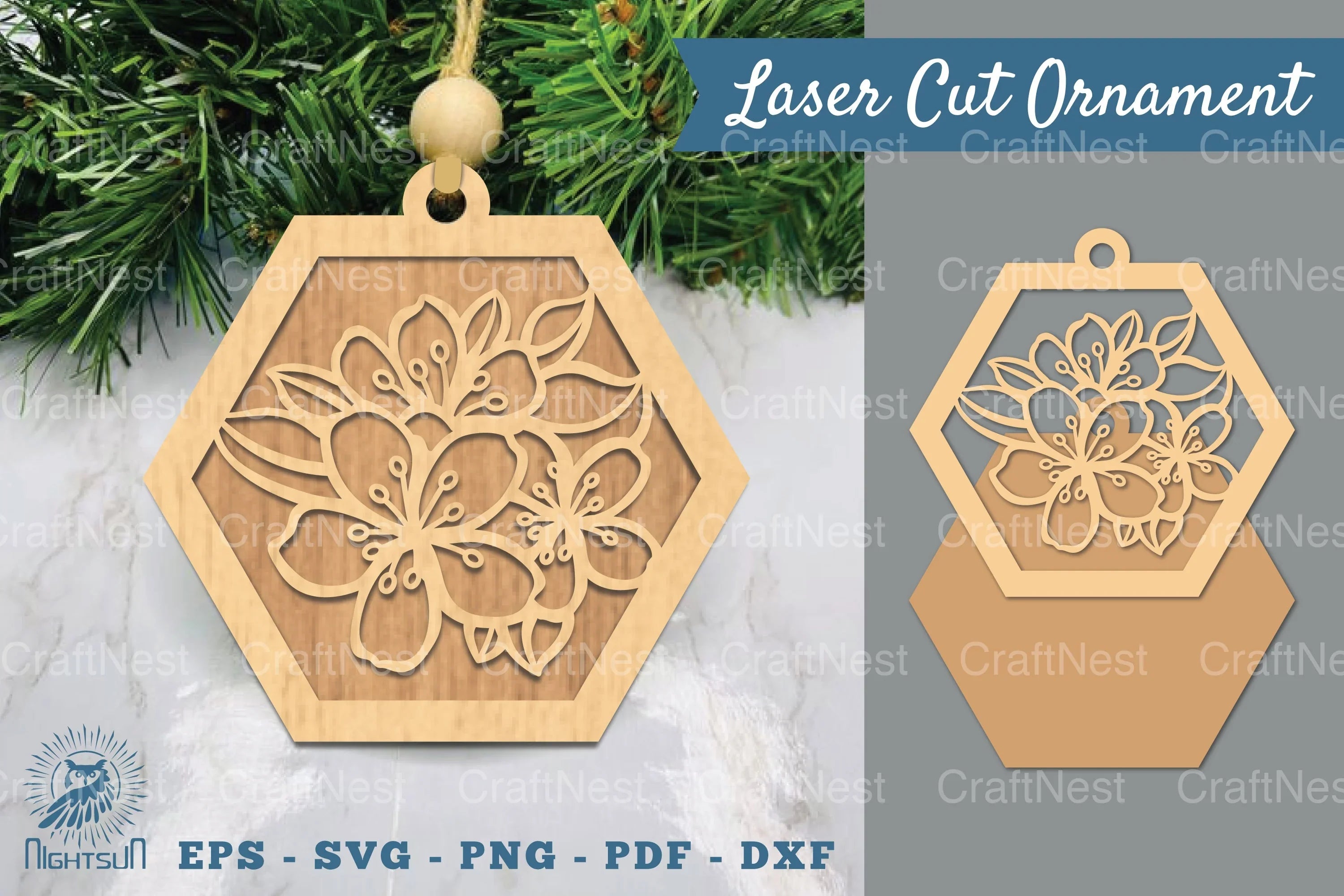 Cherry Blossom Laser Cut Ornament Clipart Bundle - CraftNest - Digital Crafting and Art