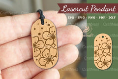 Cherry Blossom Lasercut Pendant Design Bundle - CraftNest - Digital Crafting and Art