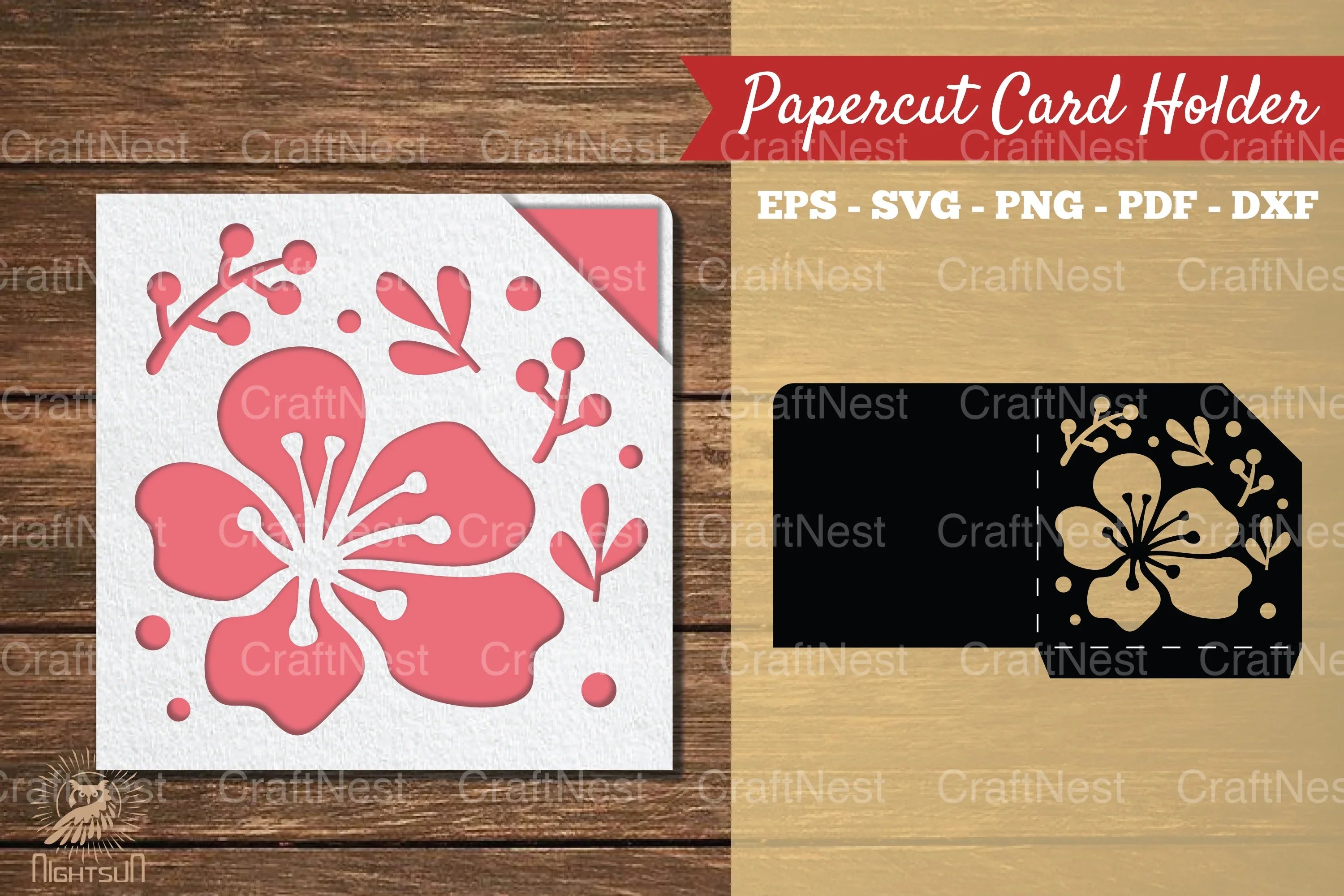 Cherry Blossom Papercut Card Holder Clipart Bundle - CraftNest - Digital Crafting and Art