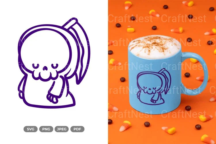Chibi Grim Reaper Halloween SVG Bundle - CraftNest - Digital Crafting and Art