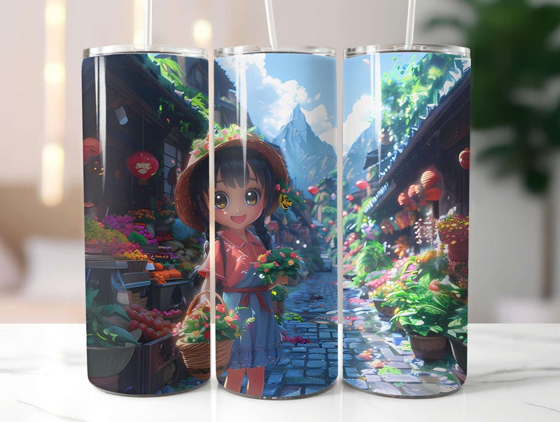 Chibi Summer 3 Tumbler Wrap - CraftNest - Digital Crafting and Art