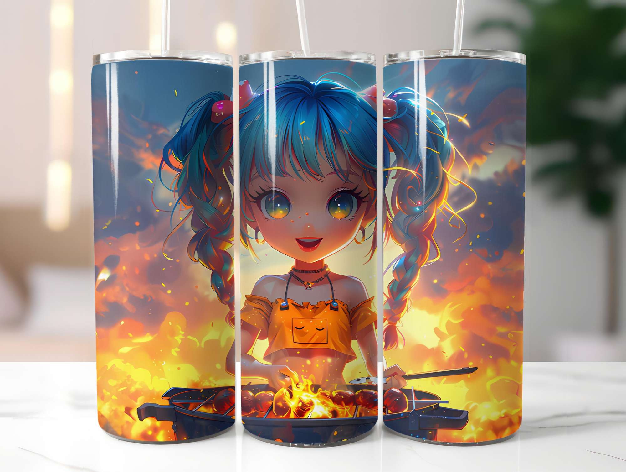 Chibi Summer 1 Tumbler Wrap - CraftNest - Digital Crafting and Art