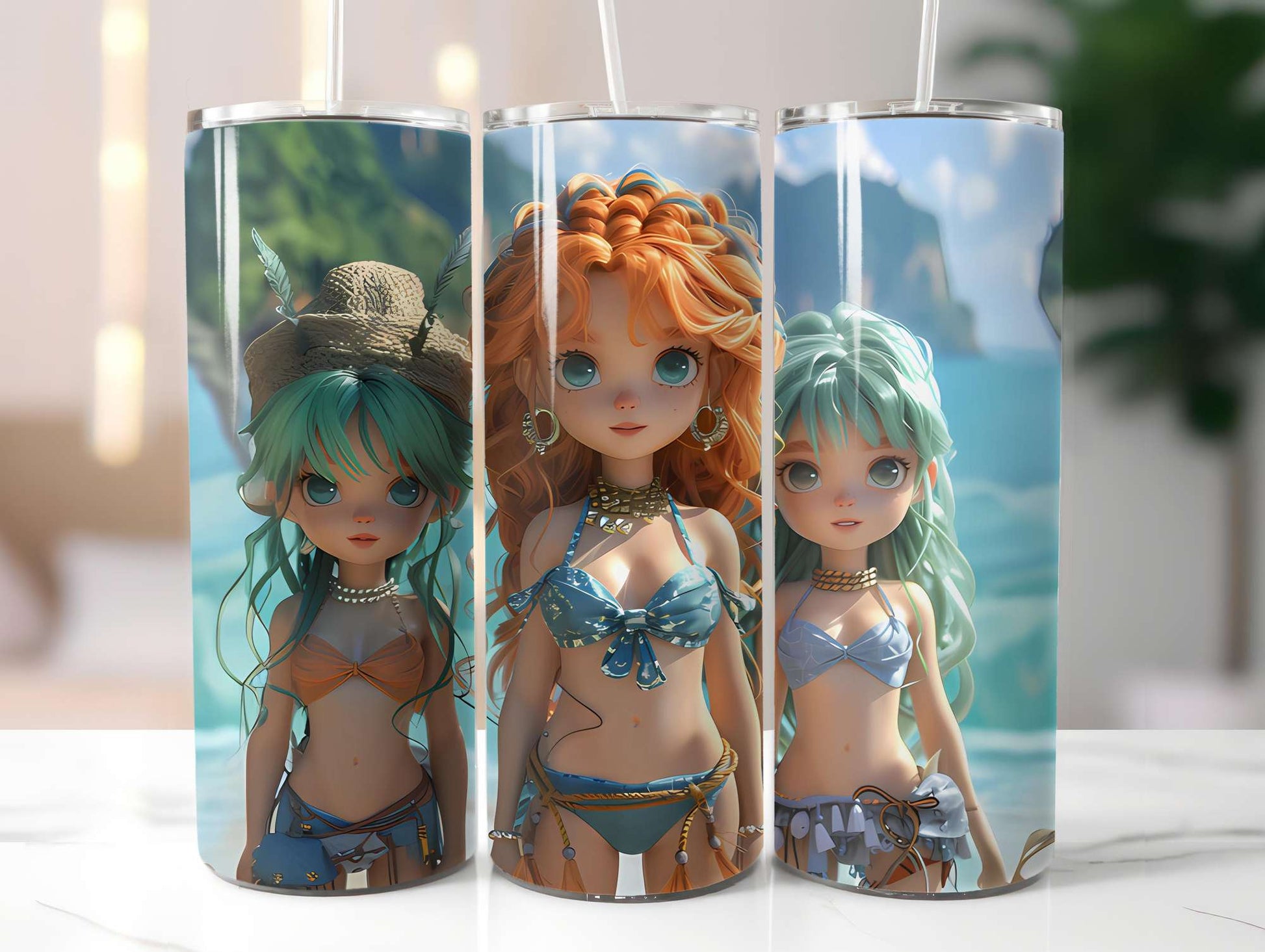 Chibi Summer 4 Tumbler Wrap - CraftNest - Digital Crafting and Art