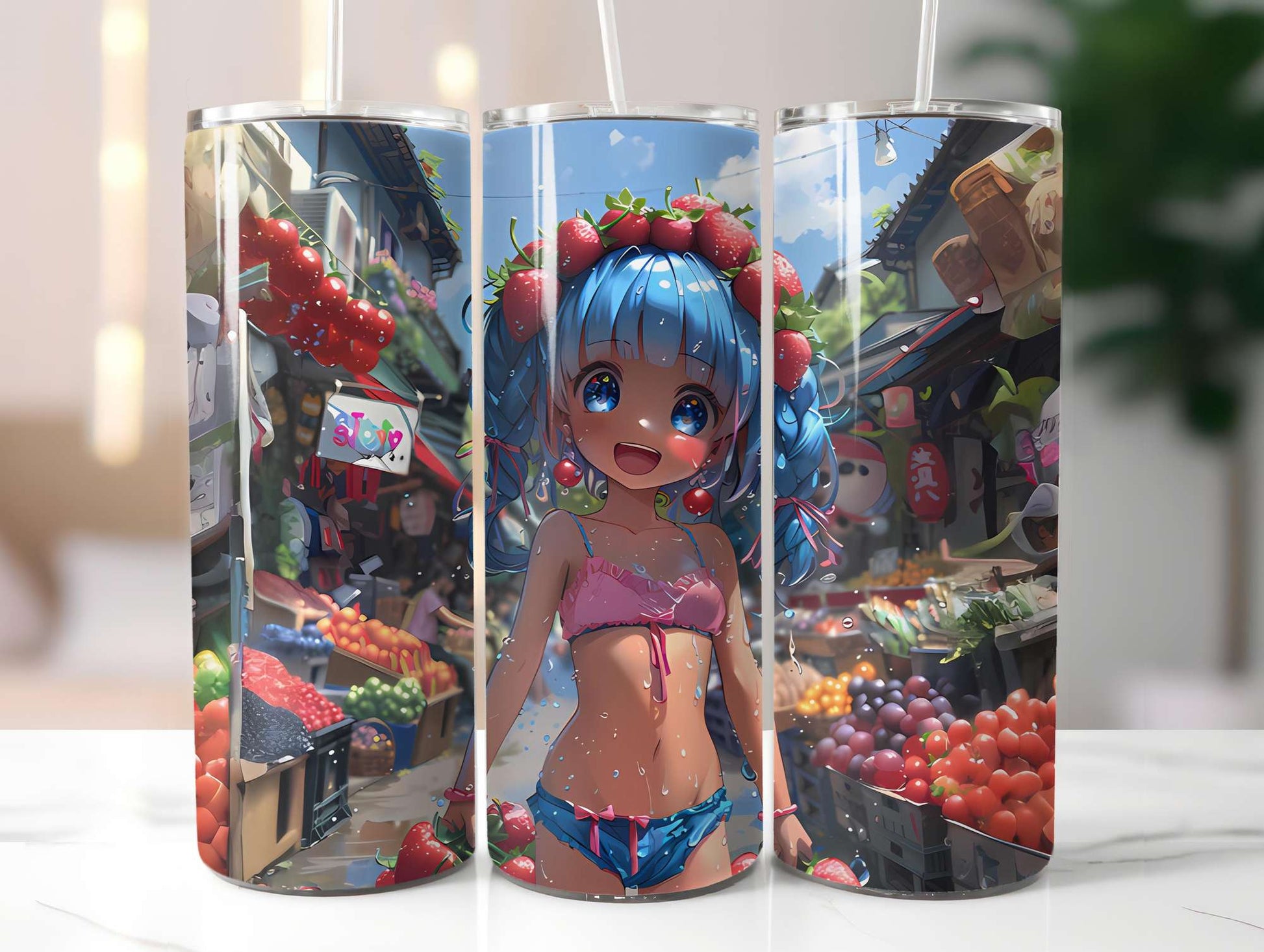 Chibi Summer 3 Tumbler Wrap - CraftNest - Digital Crafting and Art