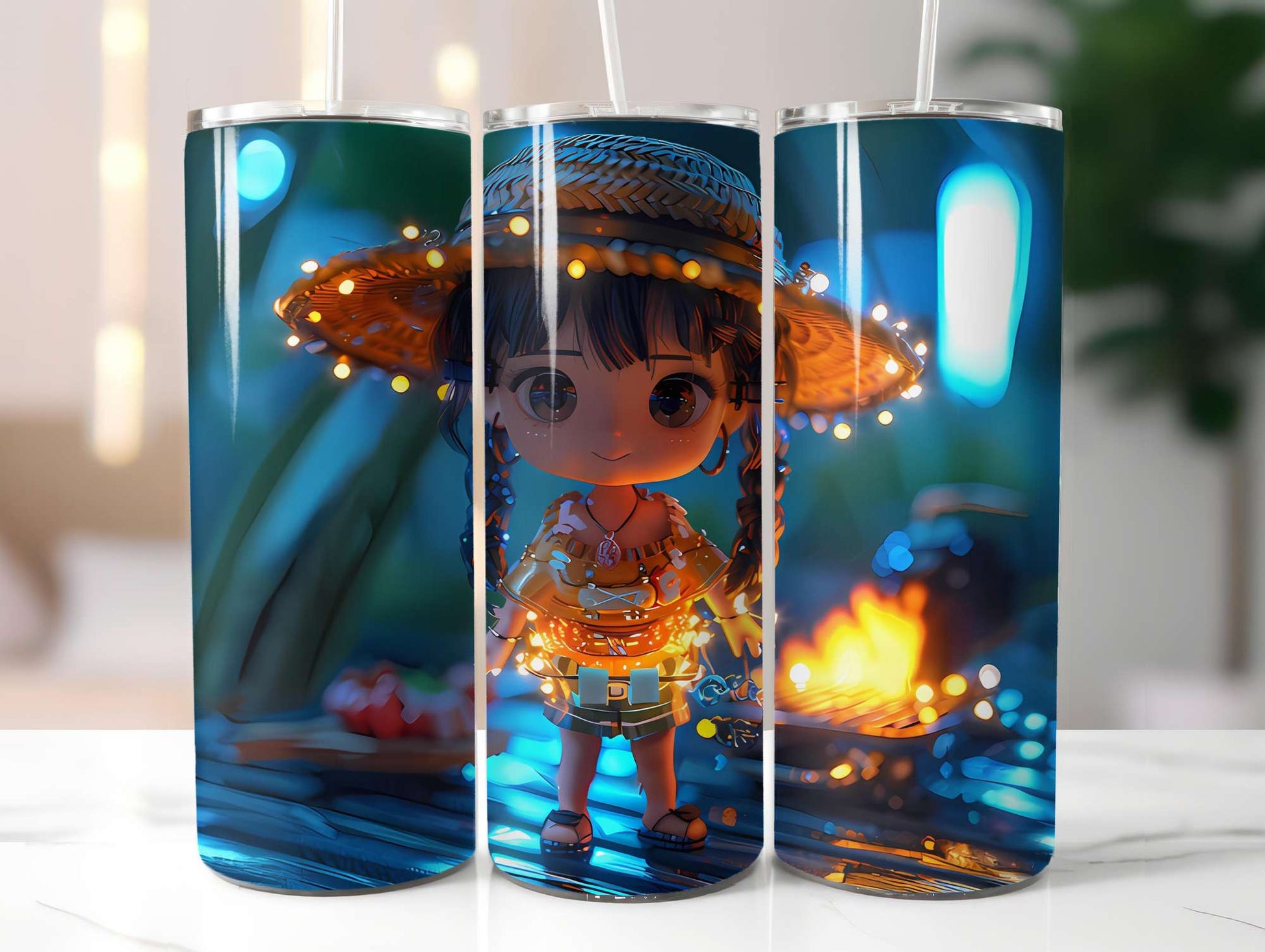 Chibi Summer 3 Tumbler Wrap - CraftNest - Digital Crafting and Art