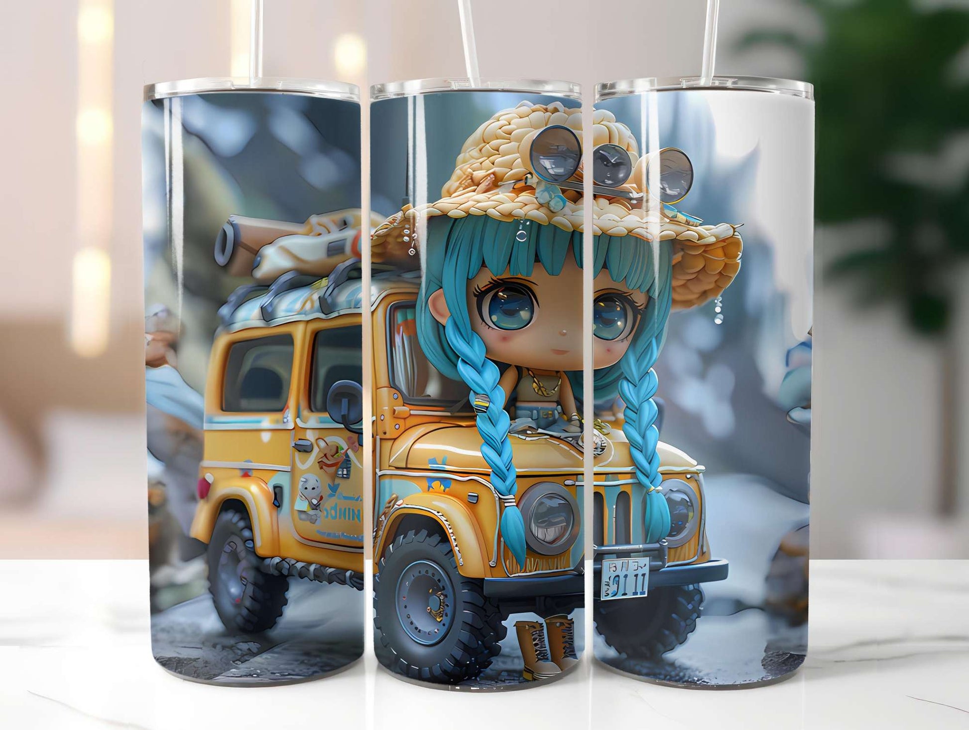 Chibi Summer 3 Tumbler Wrap - CraftNest - Digital Crafting and Art