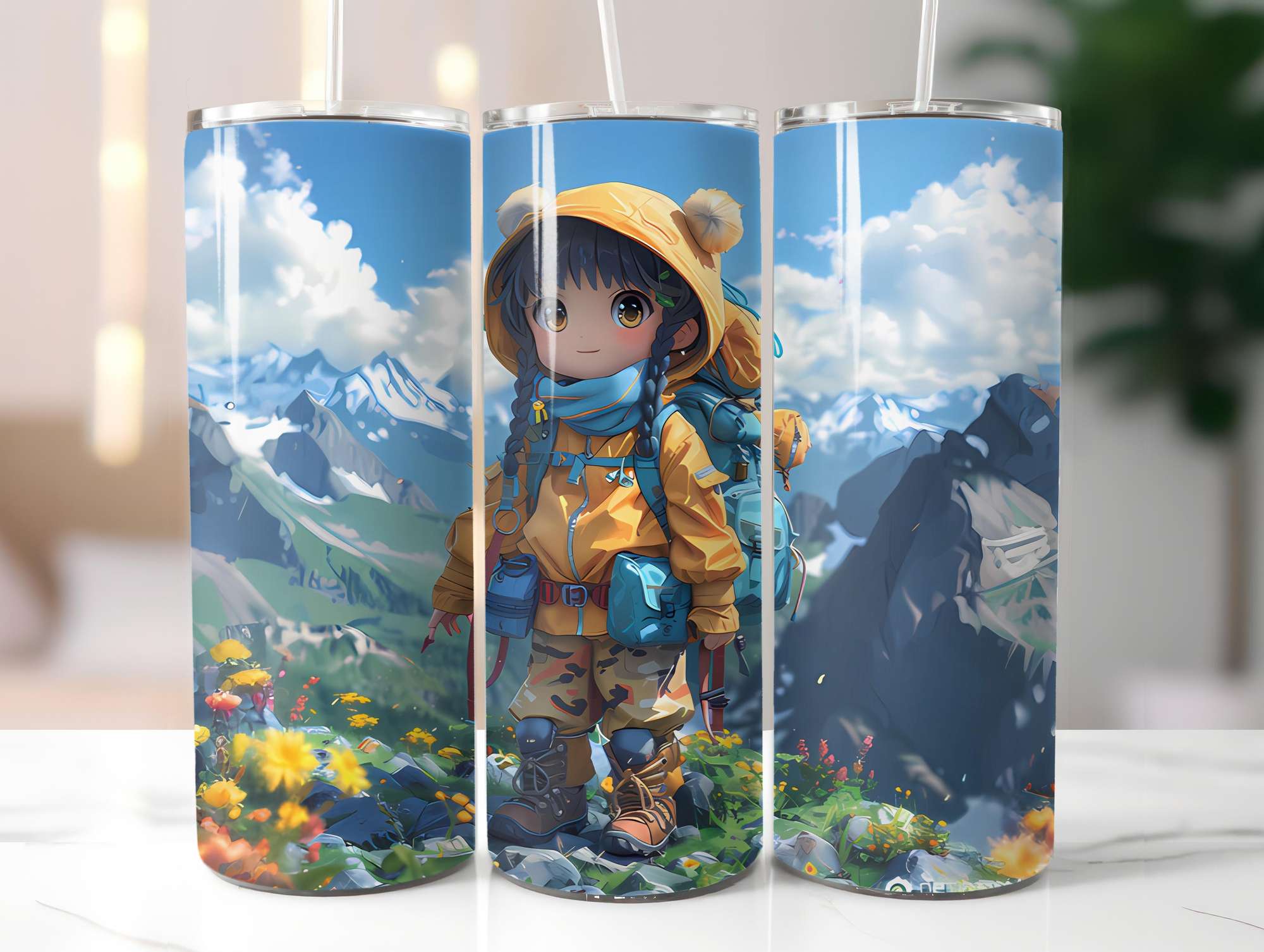 Chibi Summer 3 Tumbler Wrap - CraftNest - Digital Crafting and Art