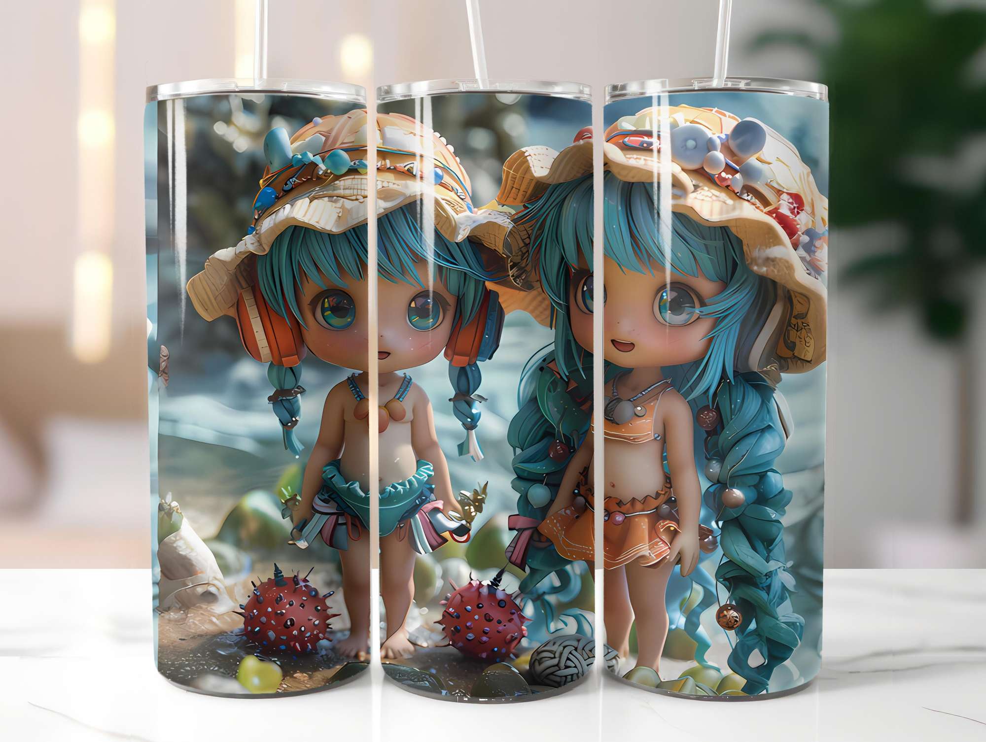 Chibi Summer 3 Tumbler Wrap - CraftNest - Digital Crafting and Art