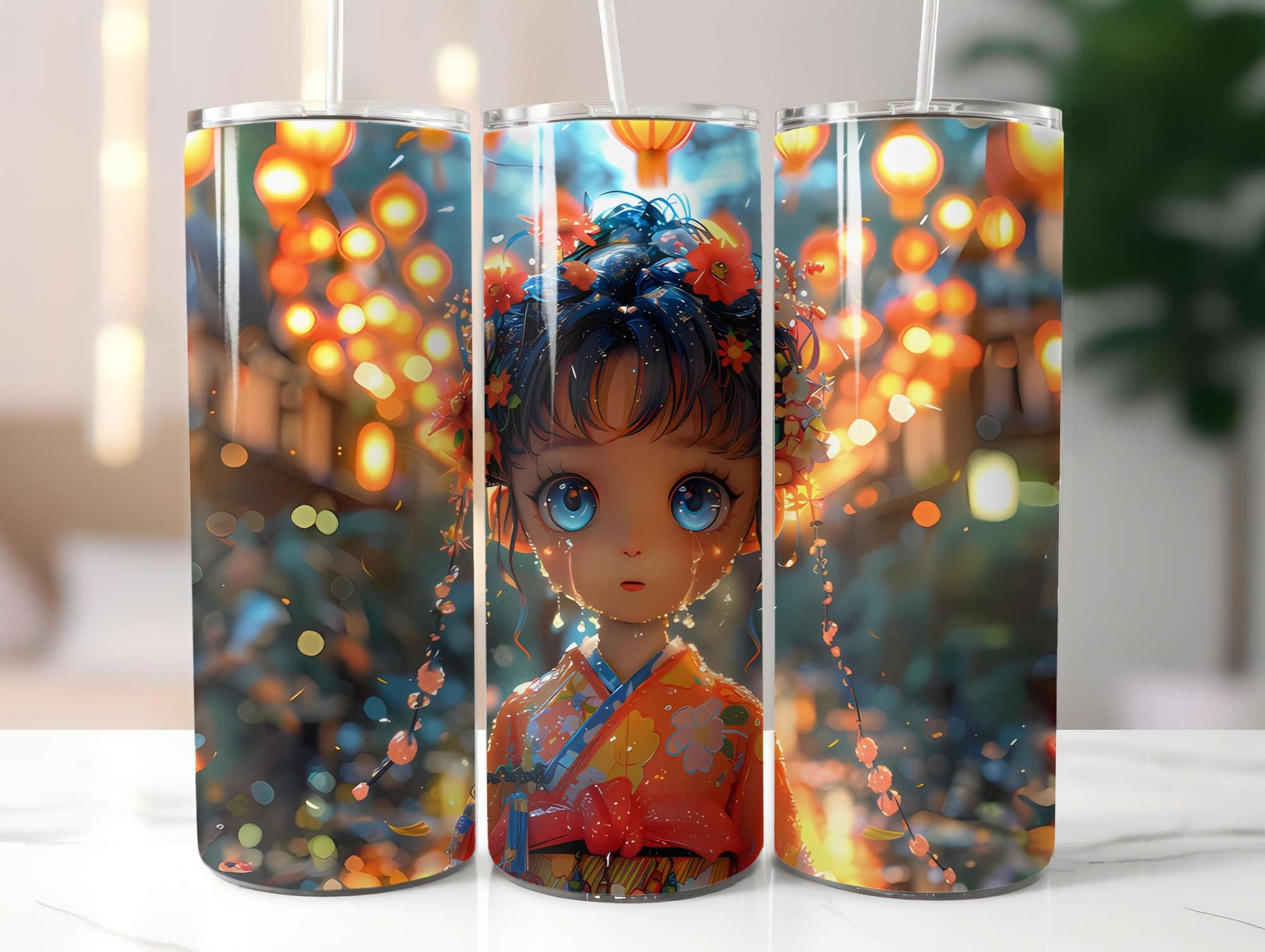 Chibi Summer 3 Tumbler Wrap - CraftNest - Digital Crafting and Art