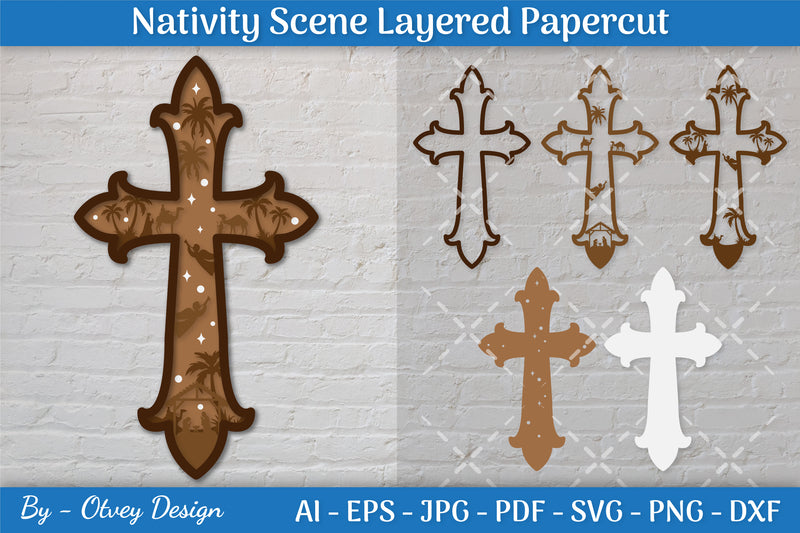 Christmas Nativity Scene Layered Papercut SVG Bundle 2 - CraftNest - Digital Crafting and Art