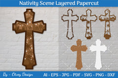 Christmas Nativity Scene Layered Papercut SVG Bundle 3 - CraftNest - Digital Crafting and Art