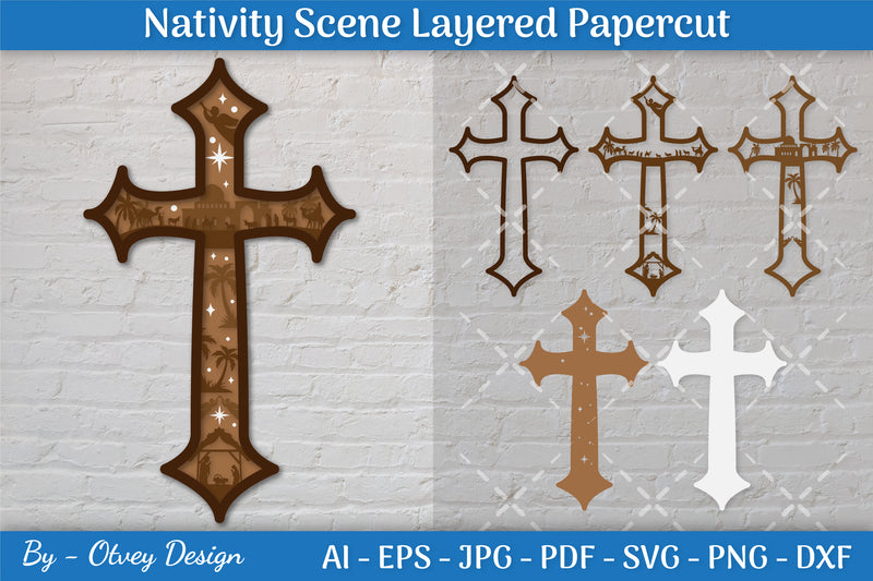 Christmas Nativity Scene Layered Papercut SVG Bundle 4 - CraftNest - Digital Crafting and Art