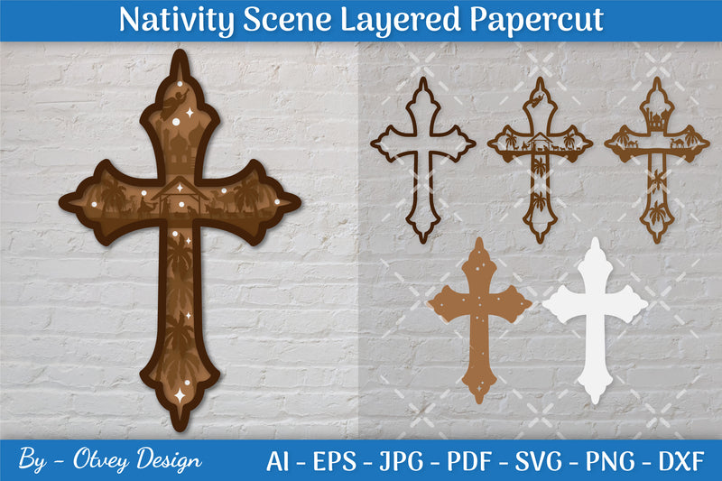 Christmas Nativity Scene Layered Papercut SVG Bundle 5 - CraftNest - Digital Crafting and Art