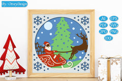 Christmas 3D Shadow Box Layered Papercut SVG Bundle 2 - CraftNest - Digital Crafting and Art