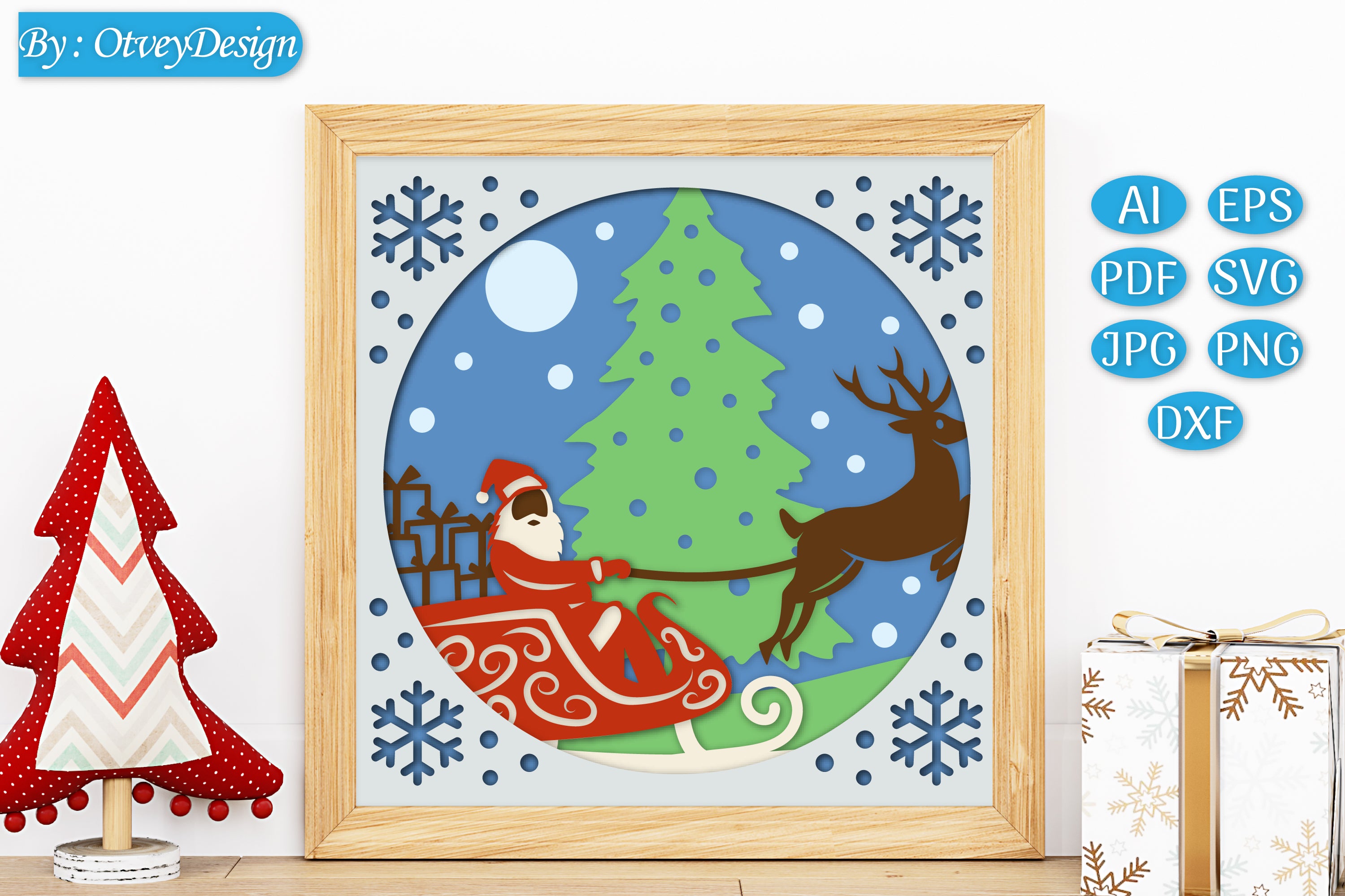 Christmas 3D Shadow Box Layered Papercut SVG Bundle 2 - CraftNest - Digital Crafting and Art