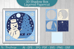 Christmas 3D Shadow Box Layered Papercut SVG Bundle 10 - CraftNest - Digital Crafting and Art