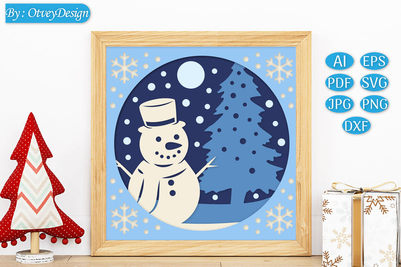 Christmas 3D Shadow Box Layered Papercut SVG Bundle 10 - CraftNest - Digital Crafting and Art