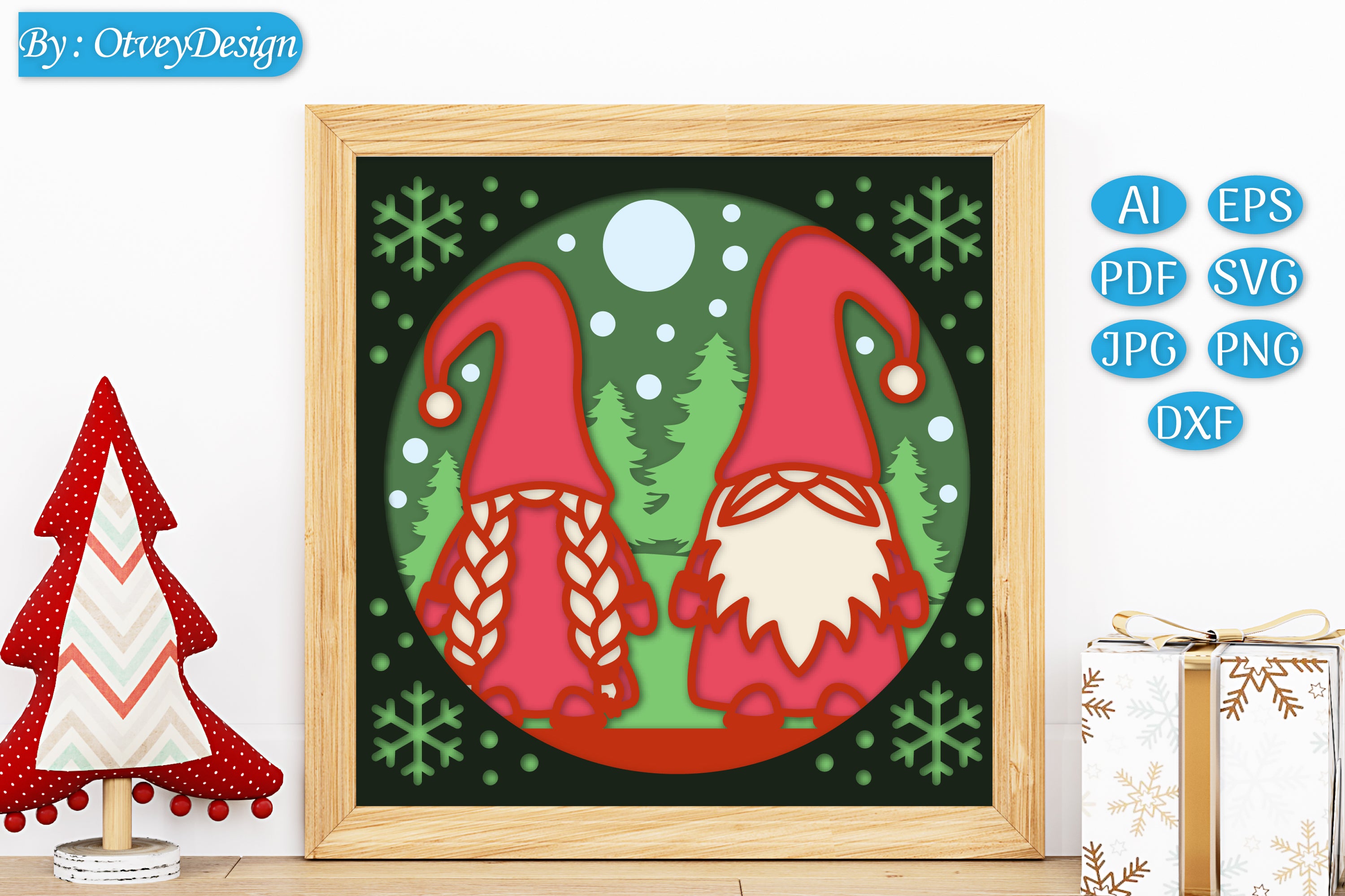 Christmas 3D Shadow Box Layered Papercut SVG Bundle 3 - CraftNest - Digital Crafting and Art