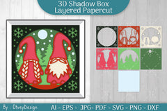 Christmas 3D Shadow Box Layered Papercut SVG Bundle 3 - CraftNest - Digital Crafting and Art