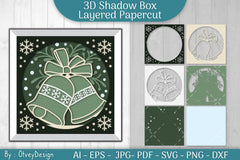 Christmas 3D Shadow Box Layered Papercut SVG Bundle 5 - CraftNest - Digital Crafting and Art