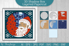 Christmas 3D Shadow Box Layered Papercut SVG Bundle 6 - CraftNest - Digital Crafting and Art