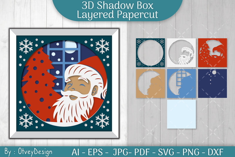 Christmas 3D Shadow Box Layered Papercut SVG Bundle 6 - CraftNest - Digital Crafting and Art