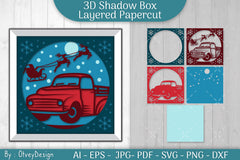 Christmas 3D Shadow Box Layered Papercut SVG Bundle 7 - CraftNest - Digital Crafting and Art
