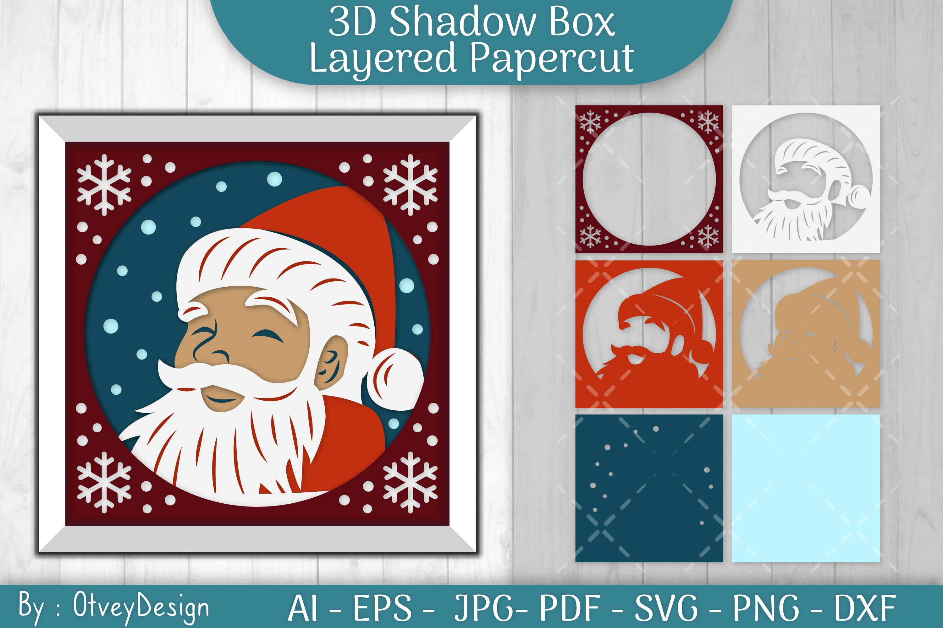 Christmas 3D Shadow Box Layered Papercut SVG Bundle 12 - CraftNest - Digital Crafting and Art