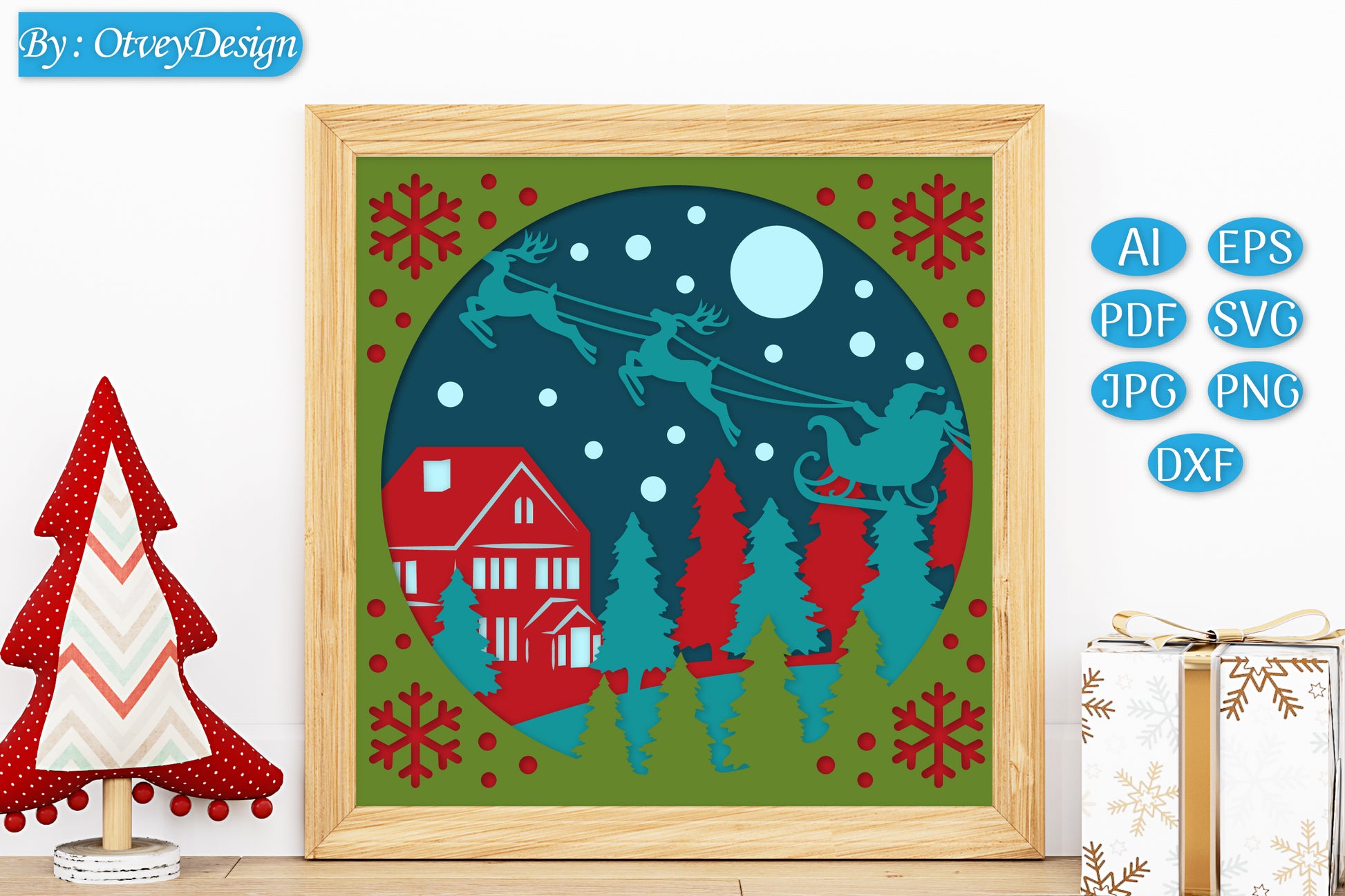 Christmas 3D Shadow Box Layered Papercut SVG Bundle 18 - CraftNest - Digital Crafting and Art
