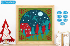 Christmas 3D Shadow Box Layered Papercut SVG Bundle 18 - CraftNest - Digital Crafting and Art