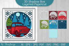 Christmas 3D Shadow Box Layered Papercut SVG Bundle 19 - CraftNest - Digital Crafting and Art