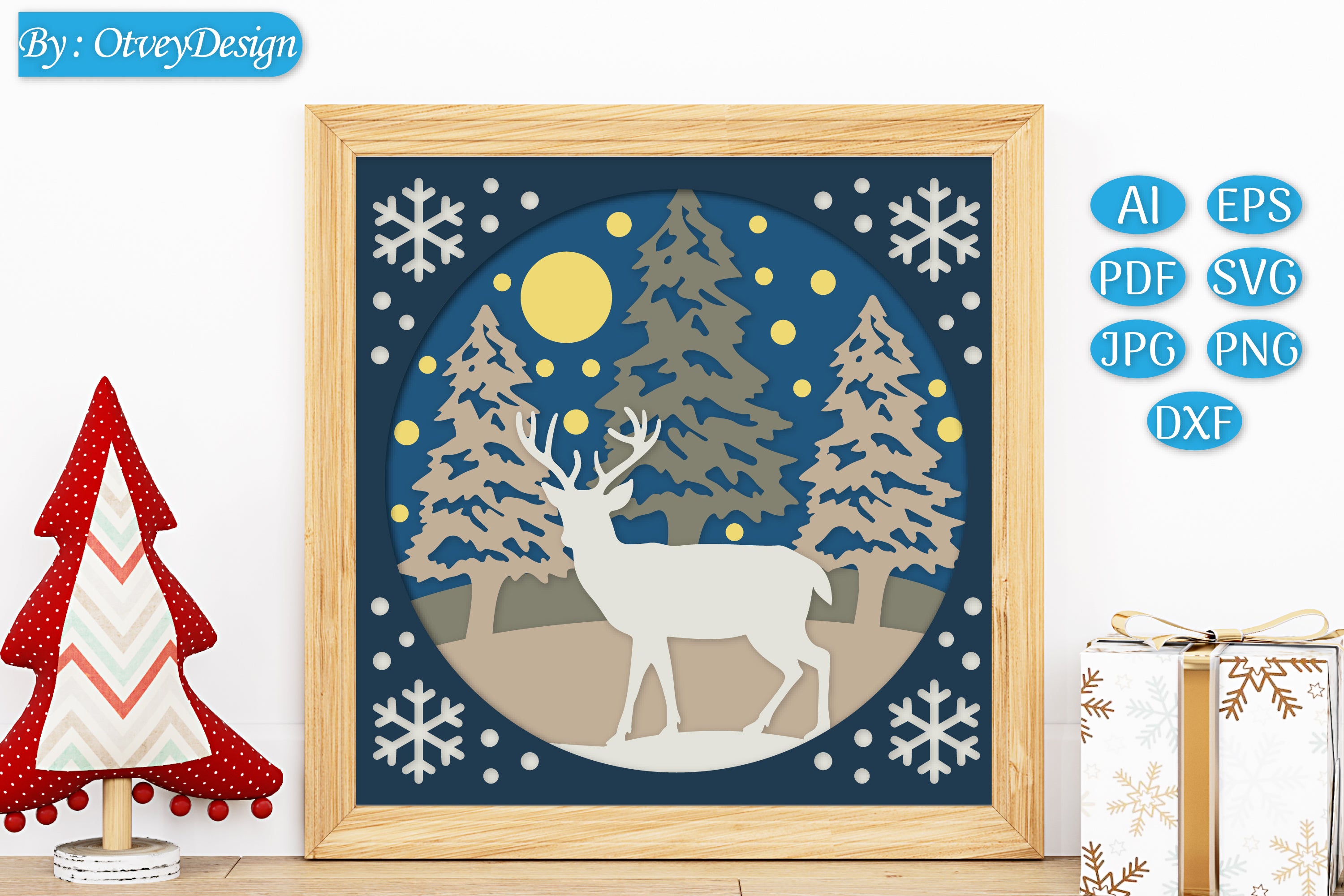 Christmas 3D Shadow Box Layered Papercut SVG Bundle 20 - CraftNest - Digital Crafting and Art