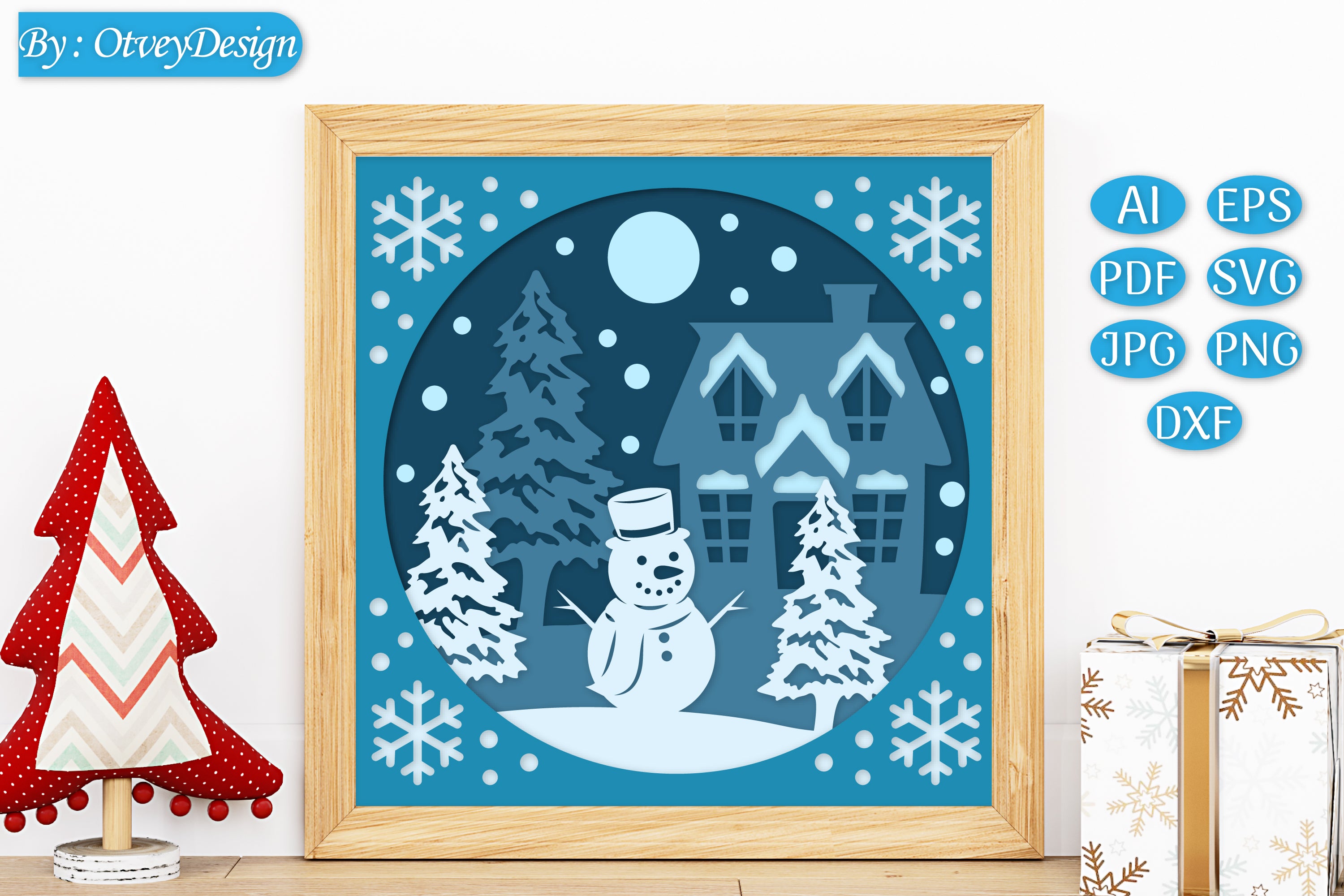 Christmas 3D Shadow Box Layered Papercut SVG Bundle 22 - CraftNest - Digital Crafting and Art
