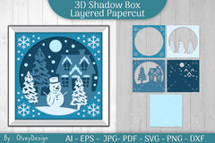 Christmas 3D Shadow Box Layered Papercut SVG Bundle 22 - CraftNest - Digital Crafting and Art