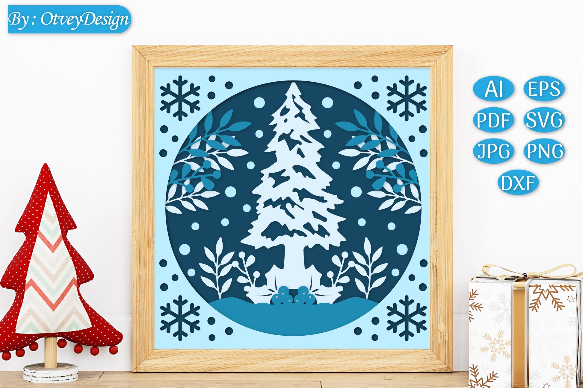 Christmas 3D Shadow Box Layered Papercut SVG Bundle 23 - CraftNest - Digital Crafting and Art