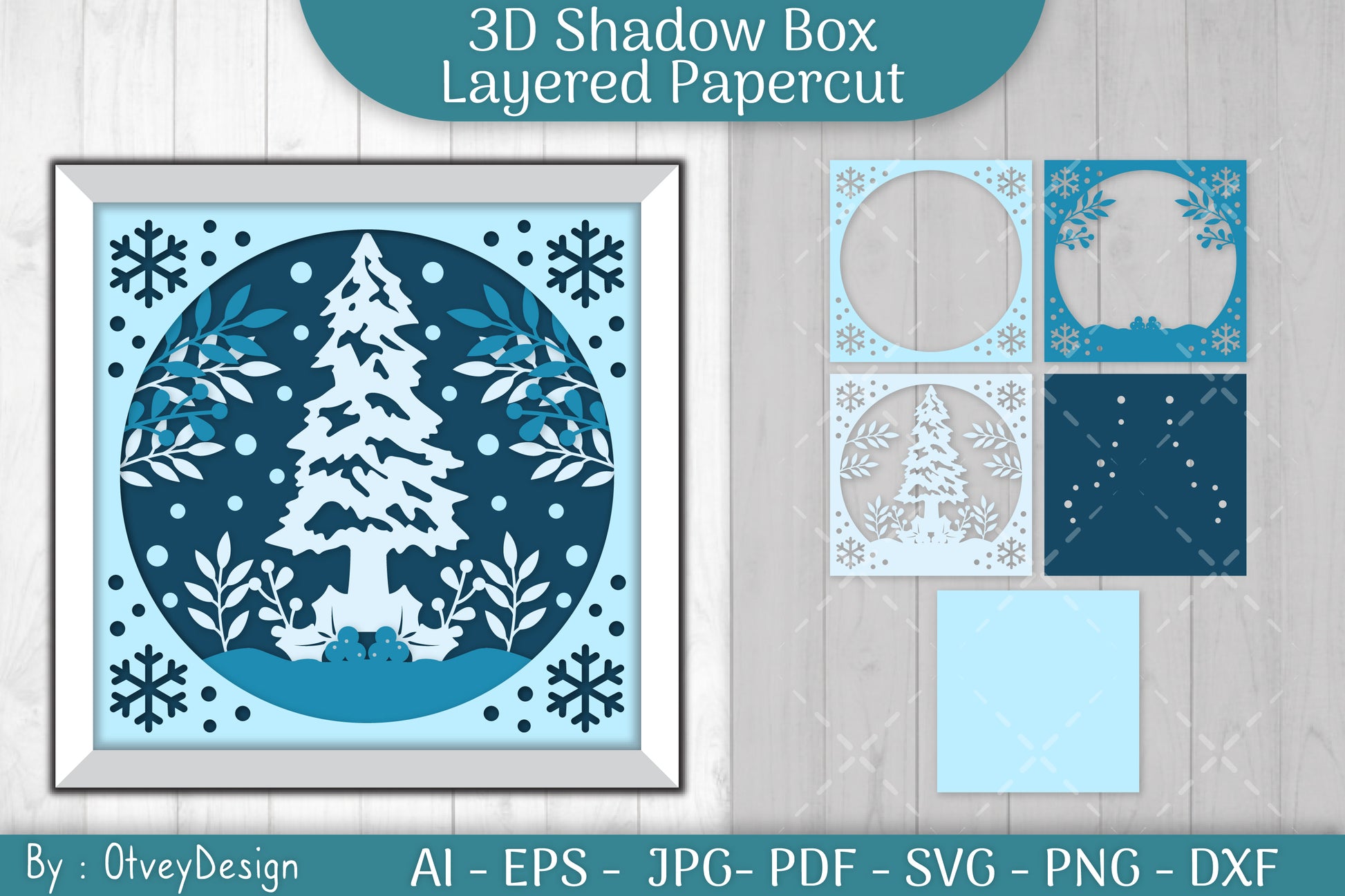 Christmas 3D Shadow Box Layered Papercut SVG Bundle 23 - CraftNest - Digital Crafting and Art