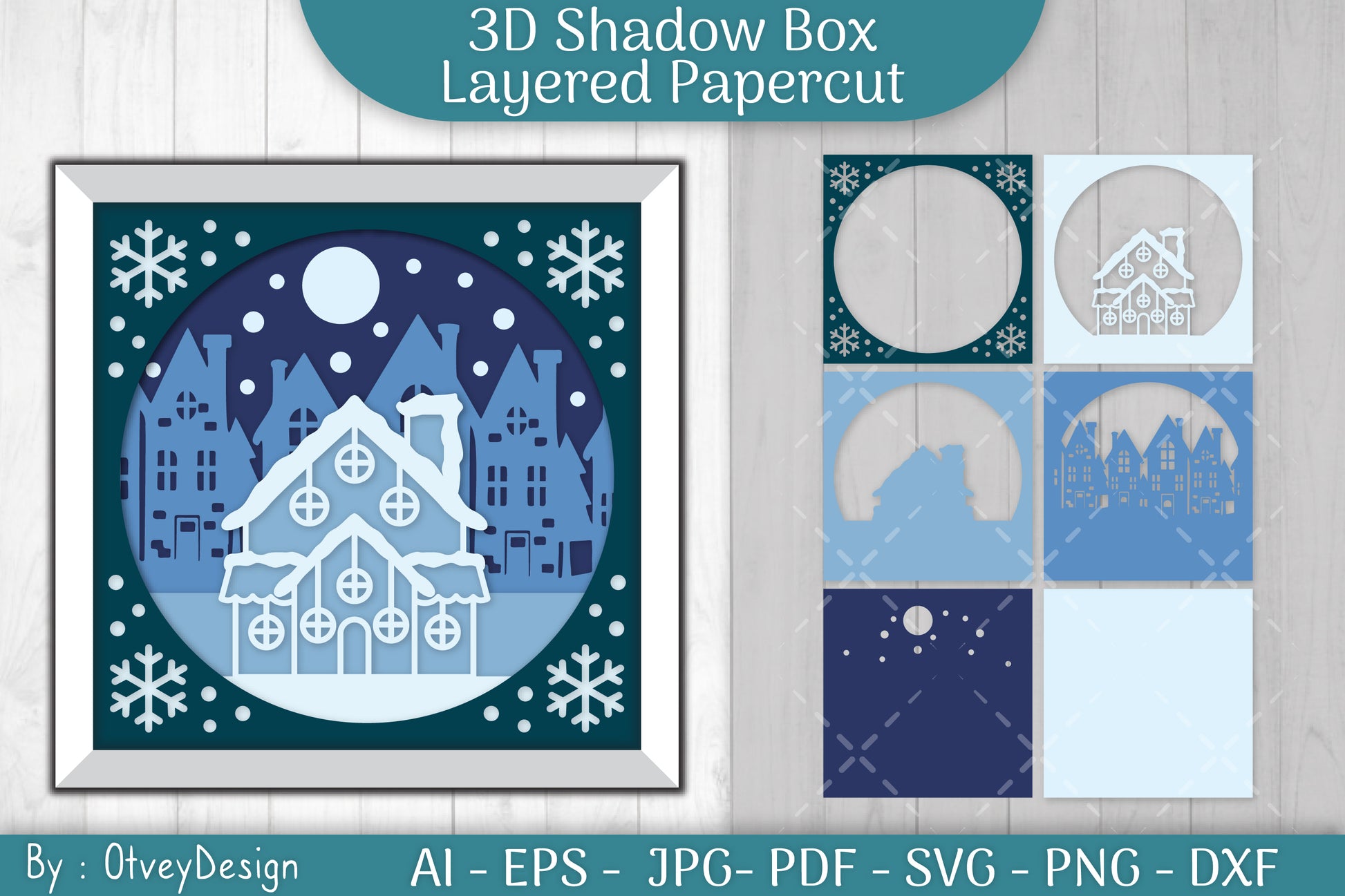 Christmas 3D Shadow Box Layered Papercut SVG Bundle - CraftNest - Digital Crafting and Art