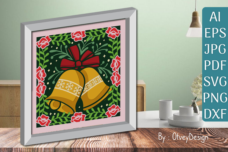 Christmas Bells 3D Shadow Box SVG Bundle - CraftNest - Digital Crafting and Art
