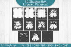 Christmas Bells 3D Shadow Box SVG Bundle - CraftNest - Digital Crafting and Art